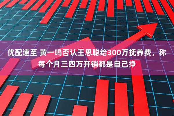 优配速至 黄一鸣否认王思聪给300万抚养费，称每个月三四万开销都是自己挣